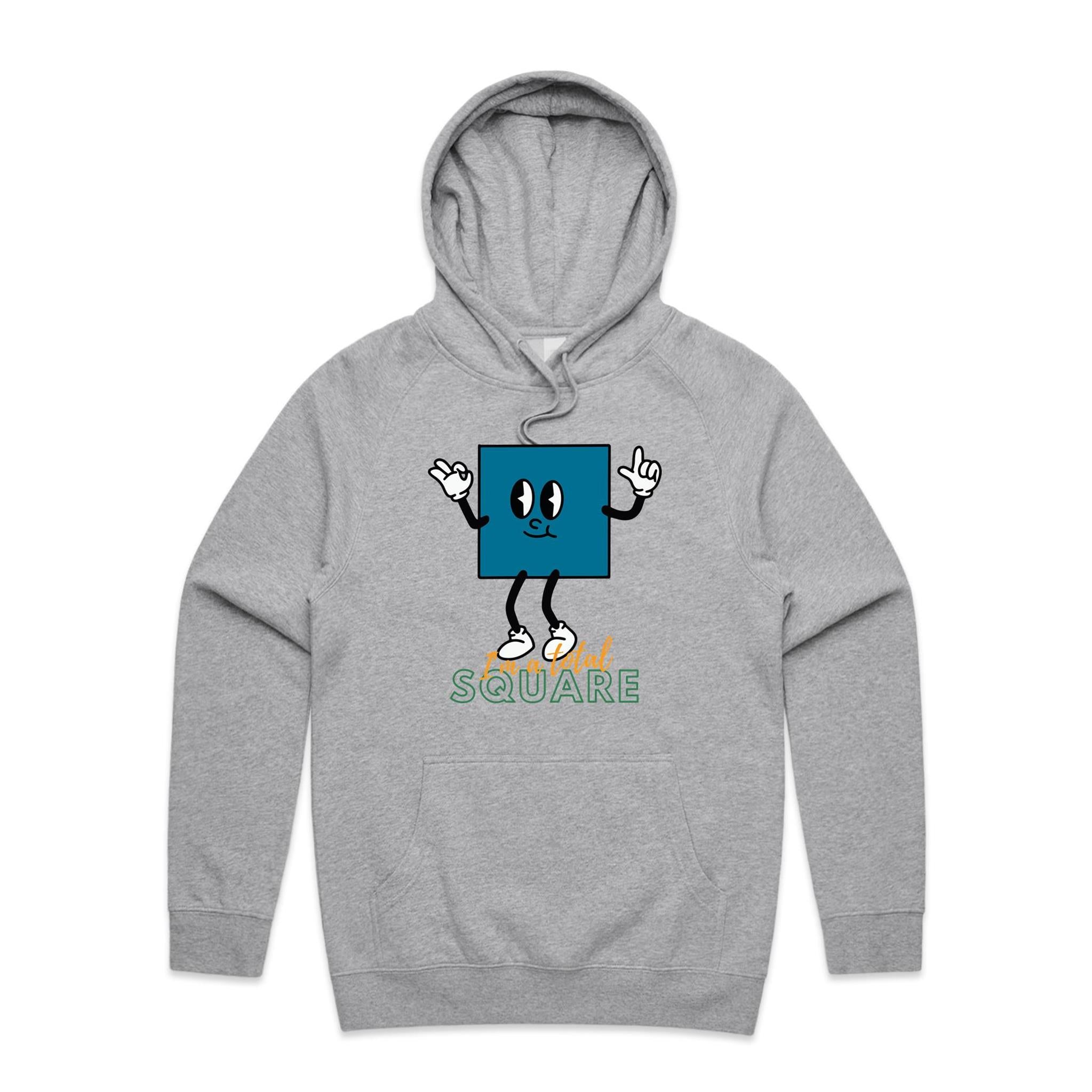 I'm A Total Square - Mens Hoodie Grey Marle Mens Hoodie Maths Printed In Australia
