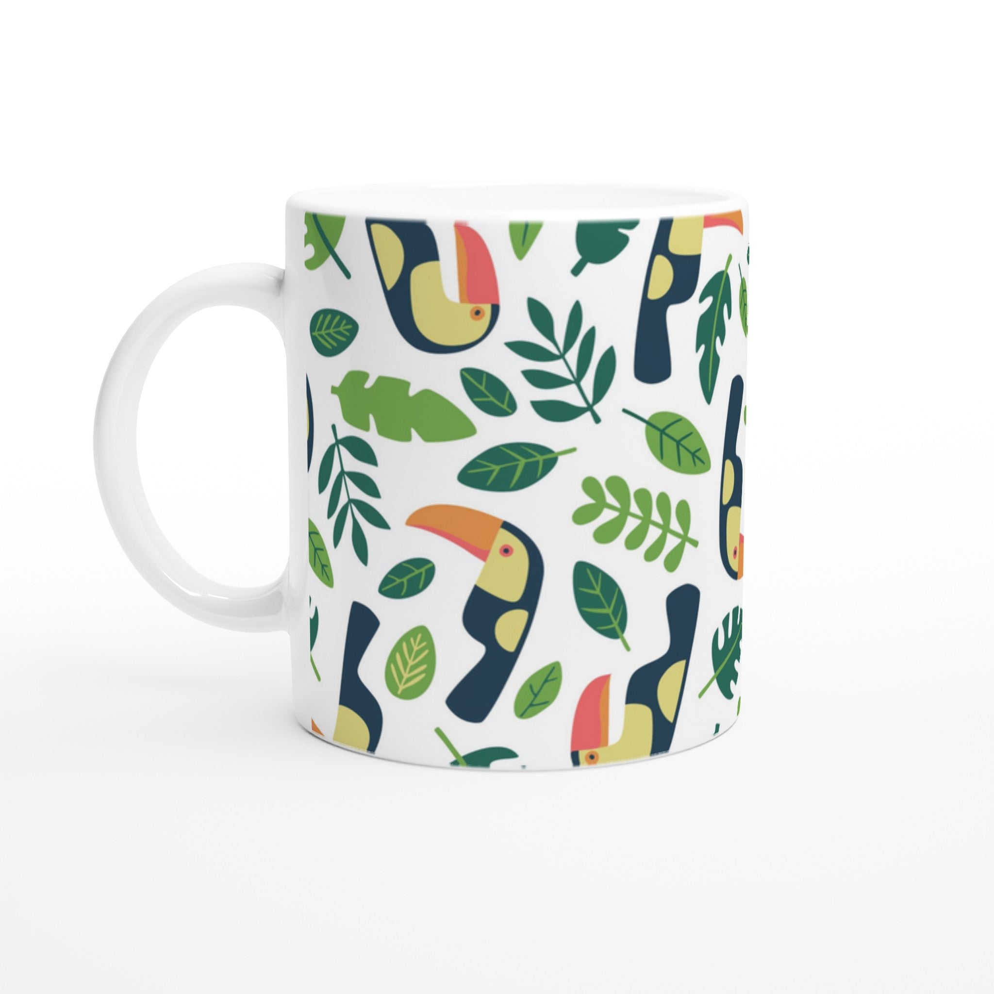Toucans - White 11oz Ceramic Mug with Colour Inside Ceramic White Colour 11oz Mug Globally Fulfilled