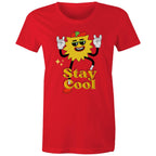 Stay Cool - Womens T-shirt Red Womens T-shirt Printed In Australia
