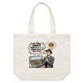 Just A Man Standing In Front Of A Salad Shoulder Canvas Tote Bag Default Title Large Tote Bag Food Printed In Australia