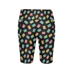 Colourful Cassettes Women's Bike Shorts With Side Pockets Women's Bike Shorts Music Printed Offshore Retro
