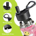 Cute Bee Floral 12oz Kids Water Bottle with Straw Lid
