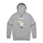 Coffee Time - Mens Hoodie Grey Marle Mens Hoodie Coffee Printed In Australia