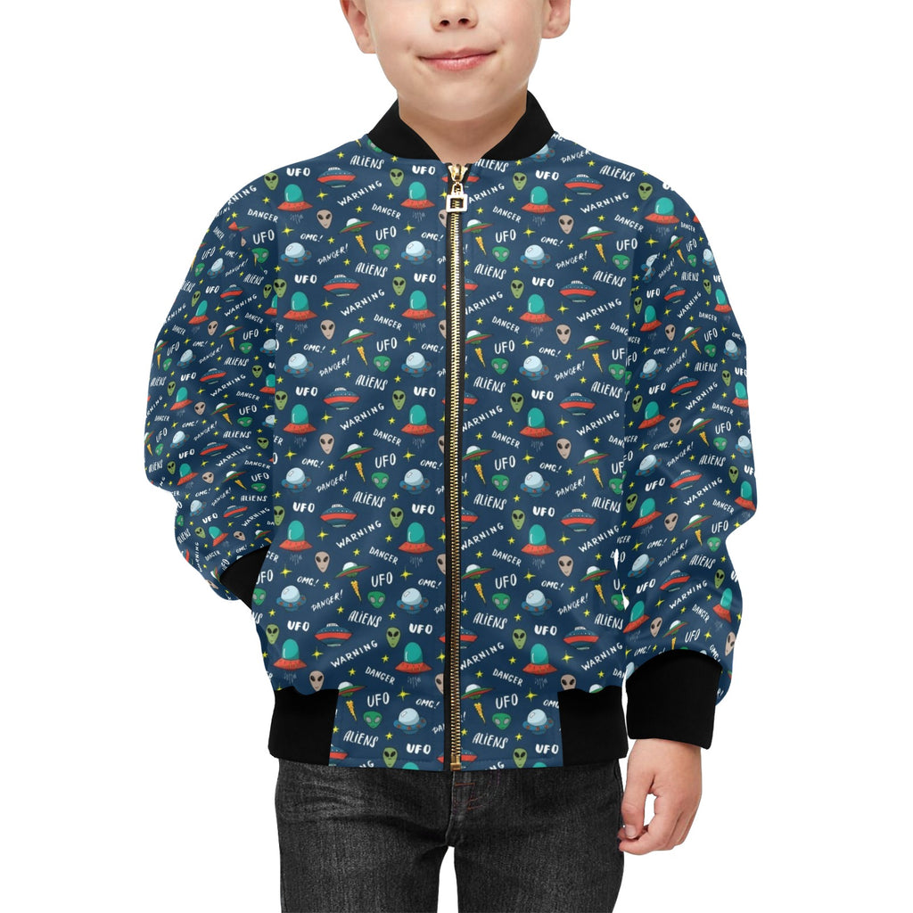 UFO's And Aliens Kids Bomber Jacket Kids Bomber Jacket Printed Offshore Sci Fi