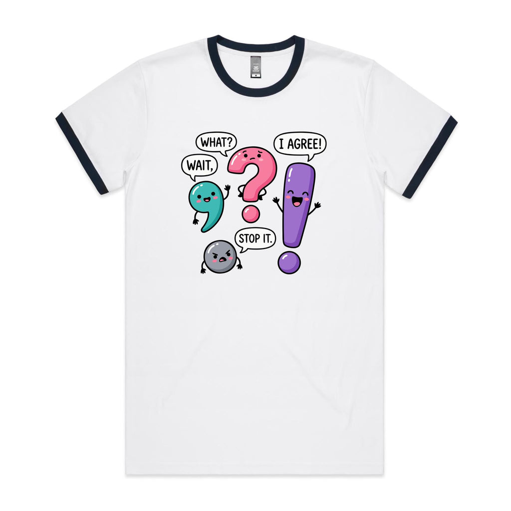 Funny Punctuation AS Colour Staple Ringer Tee
