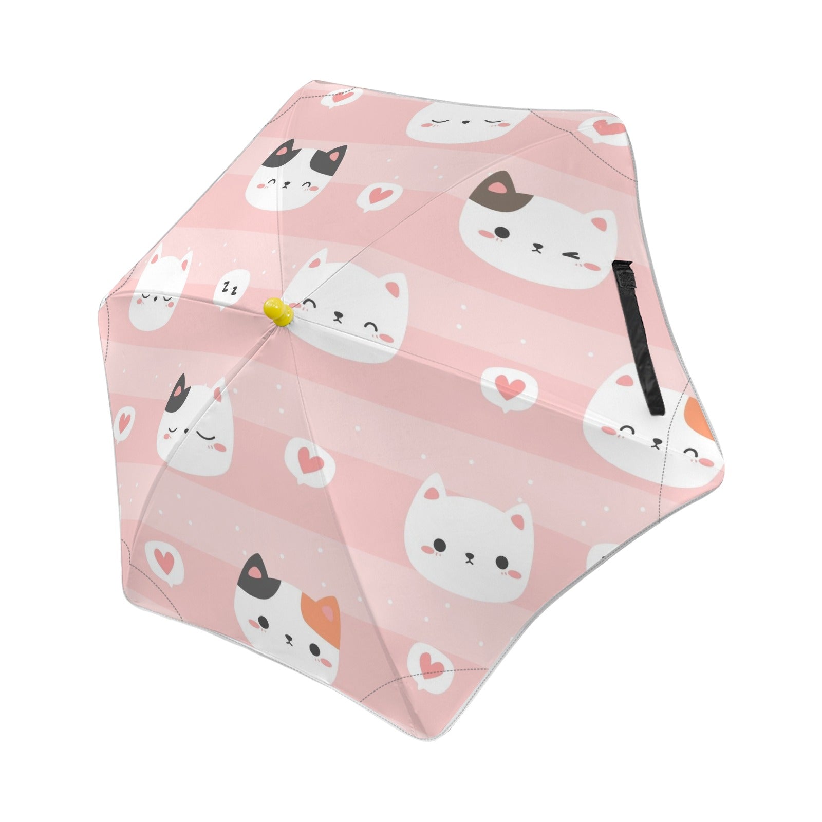 Pink Cats Kids Safe Round Corner Umbrella One Size Kids Safe Round Corner Umbrella animal Printed Offshore