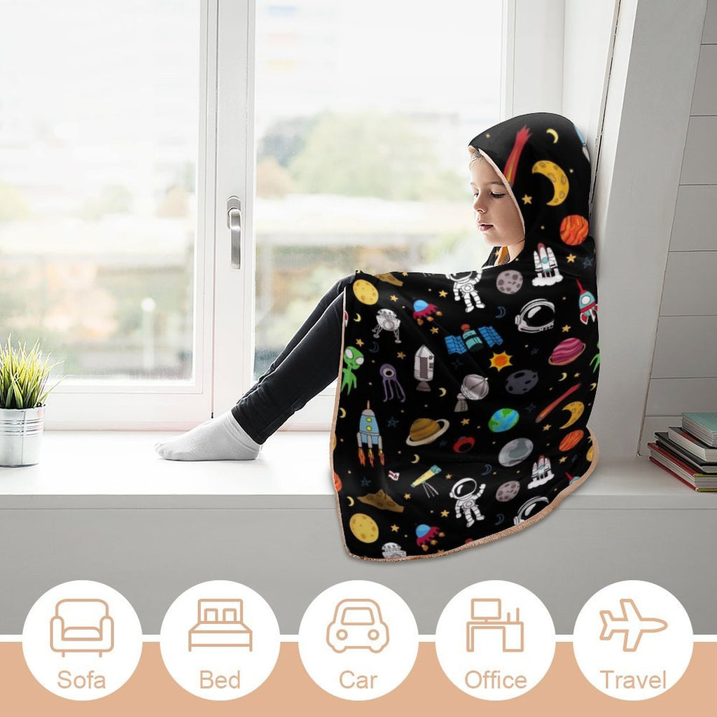Fun Space Kids Hooded Blanket 100cm x 130cm