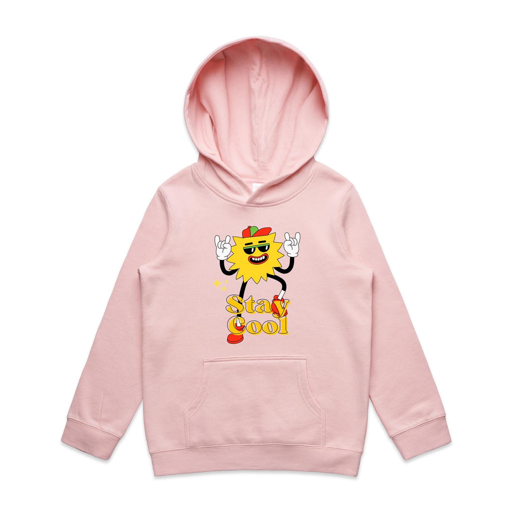 Stay Cool - Kids Hoodie Pink Kids Hoodie Printed In Australia