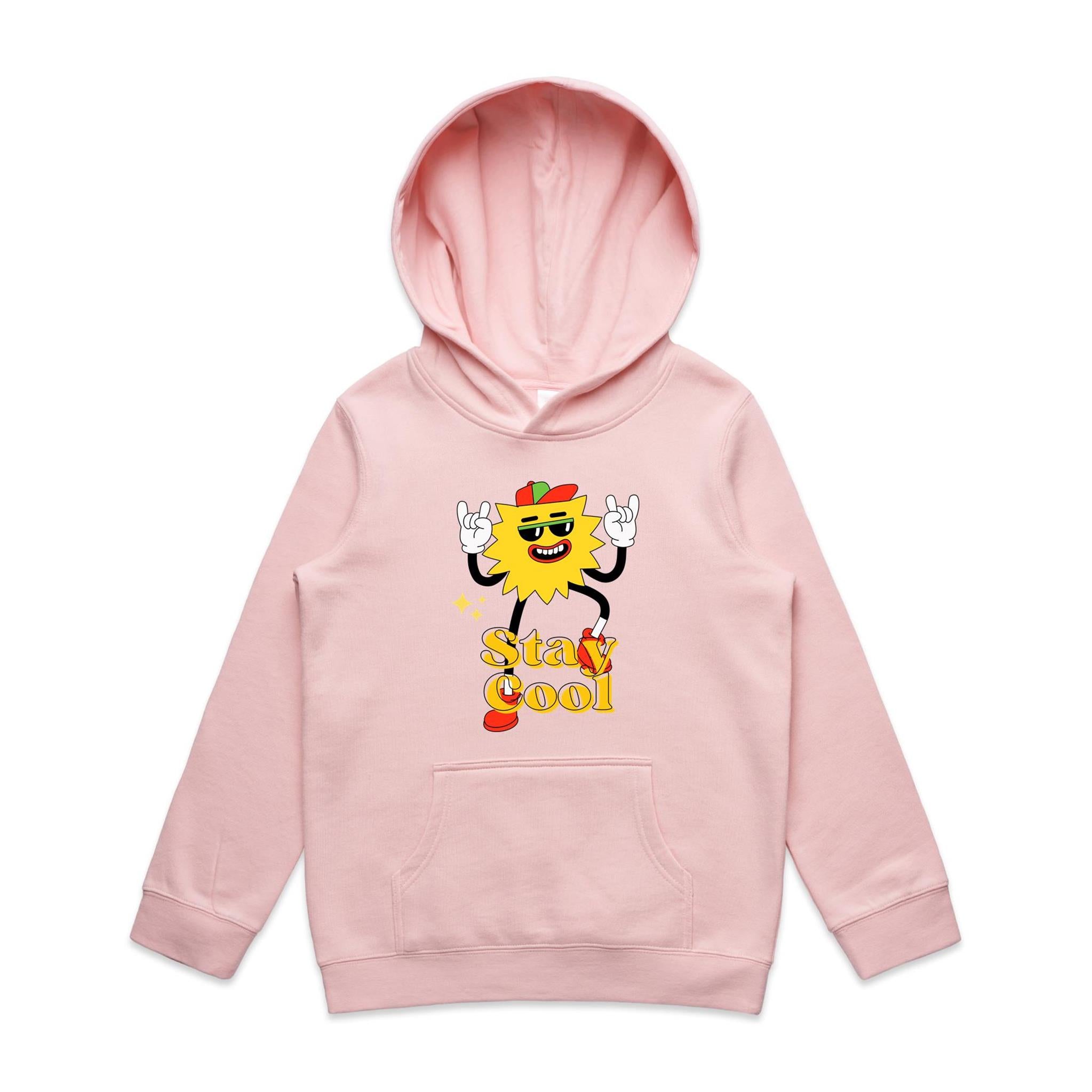 Stay Cool - Kids Hoodie Pink Kids Hoodie Printed In Australia