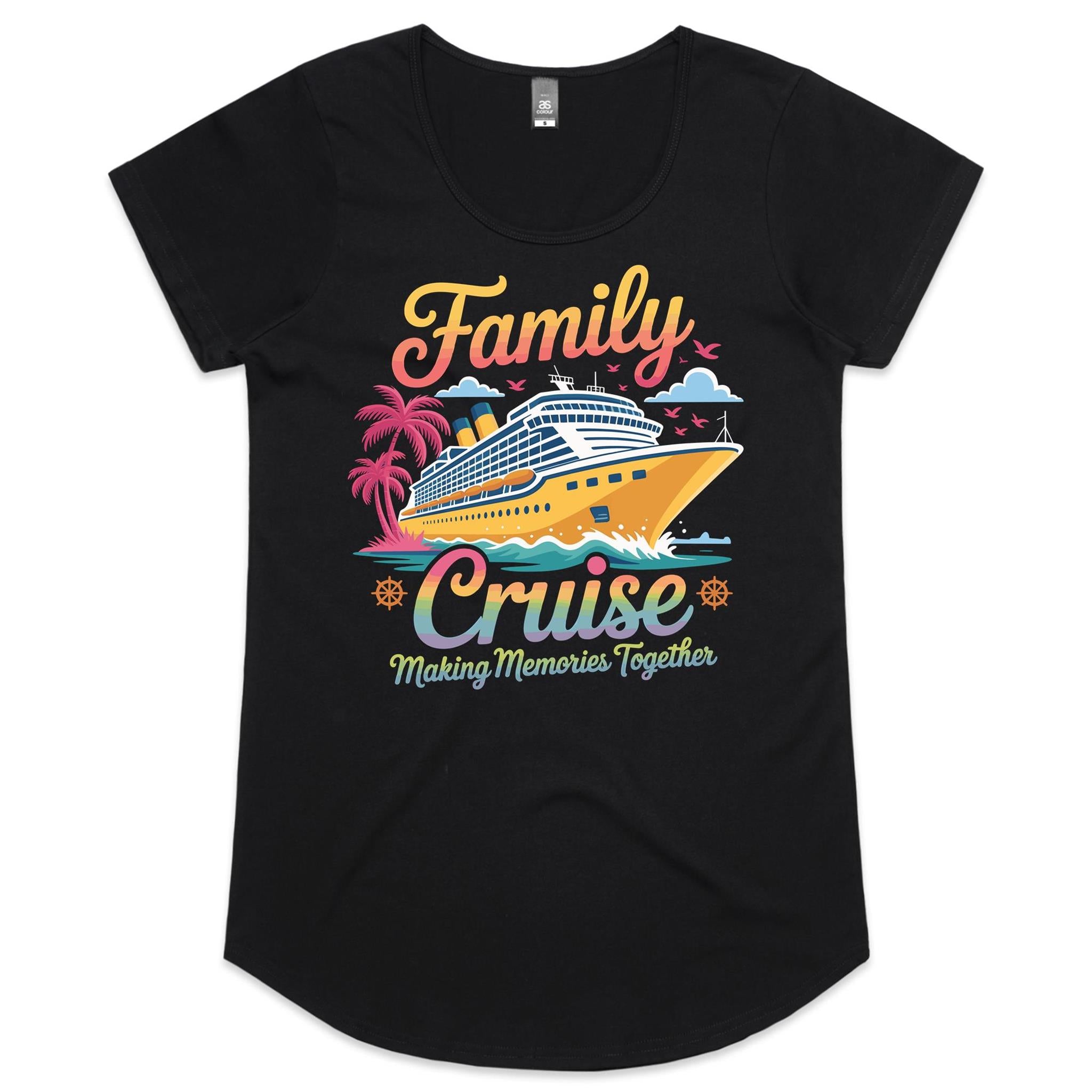 Family Cruise, Making Memories Together Womens Cruise Scoop Neck T-shirt Black Womens Cruise Scoop Neck T-shirt Cruise Printed In Australia
