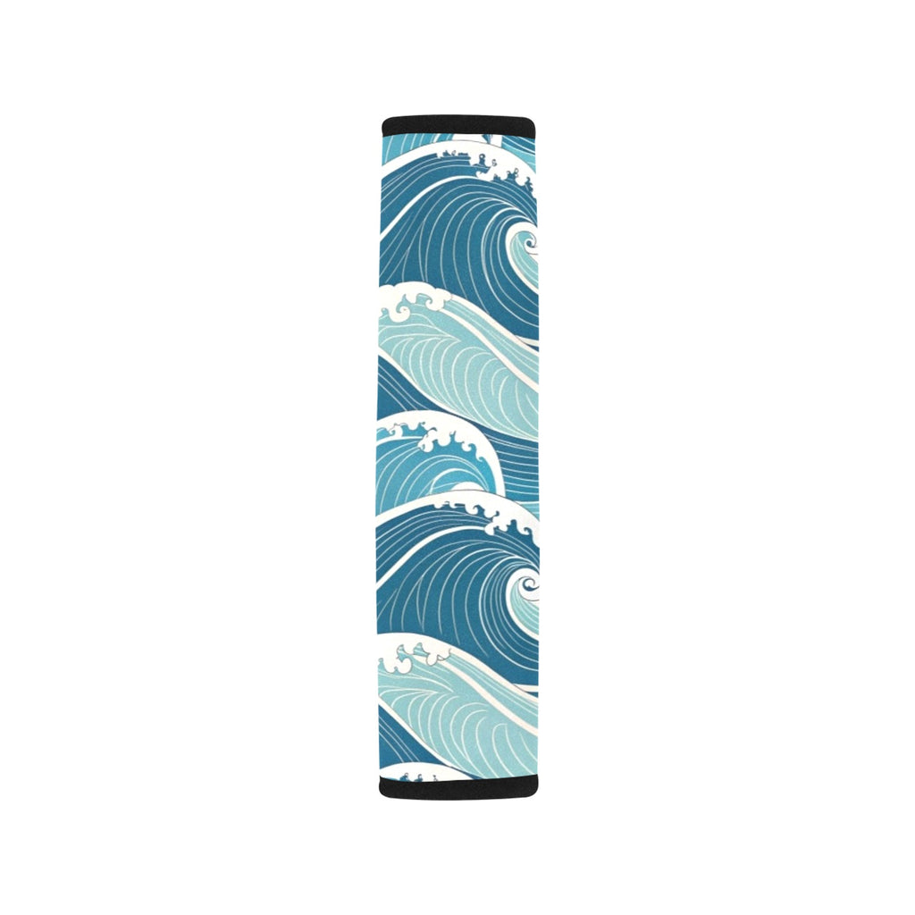 Ocean Waves Car Seat Belt Cover 7''x10'' (Pack of 2) Car Seat Belt Cover 7x10 (Pack of 2) Ocean Printed Offshore Surf