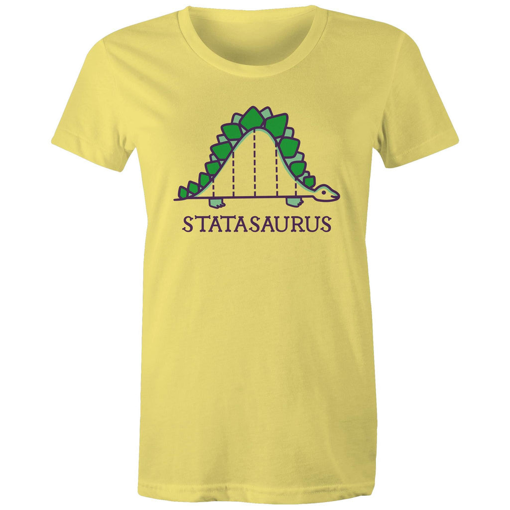 Statasaurus, Maths Women's AS Colour T-shirt Yellow Womens T-shirt Maths Printed In Australia