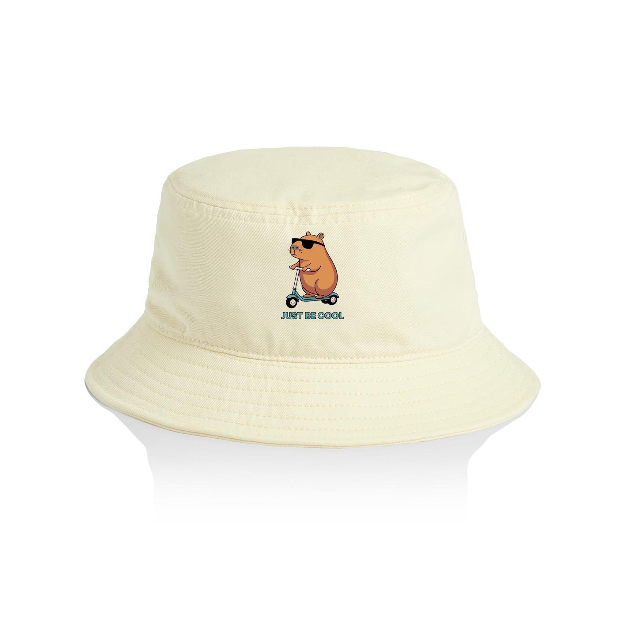 Just Be Cool, Capybara - AS Colour Bucket Hat Butter One Size As Colour Bucket Hat animal Printed In Australia