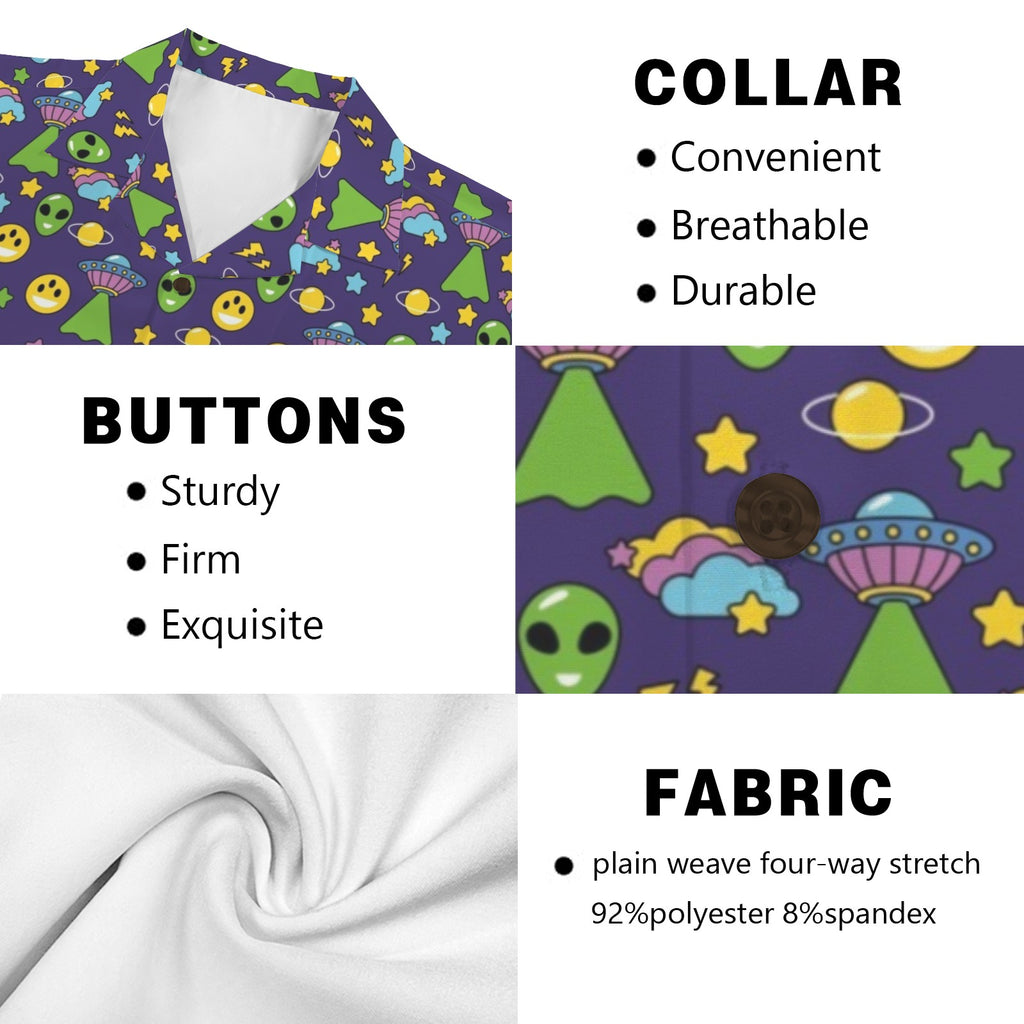 Groovy Alien And UFO Men's Hawaiian Shirt