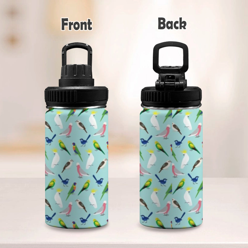 Australian Birds Kids Water Bottle with Chug Lid (12 oz) Kids Water Bottle with Chug Lid animal Australia Birds Printed Offshore