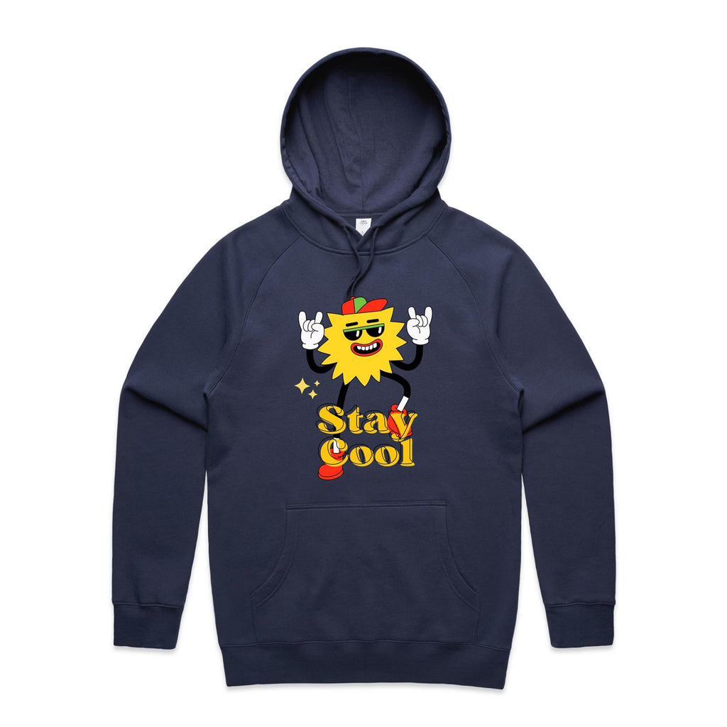 Stay Cool - Mens Hoodie Midnight Blue Mens Hoodie Printed In Australia