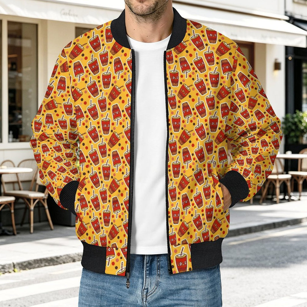 Cola Men's Casual Zip‑Up Bomber Jacket