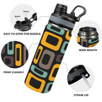 Retro Pattern - Insulated Water Bottle with Dual-Use Lid (18oz) Insulated Water Bottle with Dual-Use Lid (18oz) Printed Offshore Retro