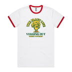 The Plant Life, Vegetarian - Staple Ringer Tee White Red Ringer T-Shirt Food Plants Printed In Australia