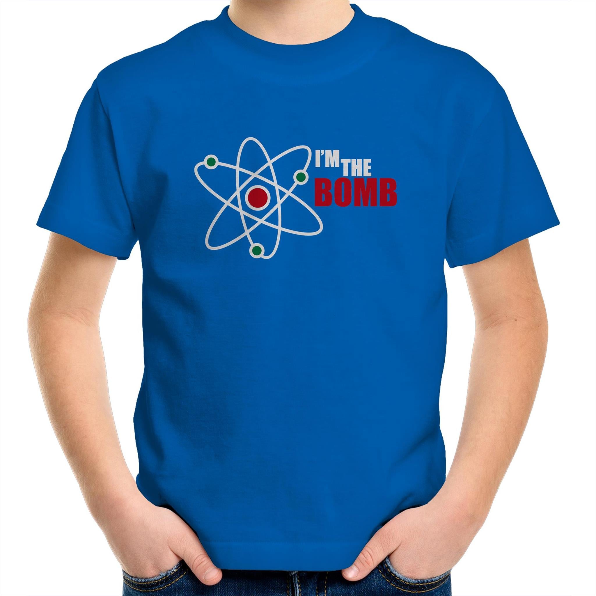 I'm The Bomb, Atom - Kids Youth T-Shirt Bright Royal Kids Youth T-shirt Printed In Australia Science