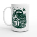 Alien And Bigfoot Play Guitar - White 15oz Ceramic Mug Default Title 15oz Mug Globally Fulfilled Music Sci Fi