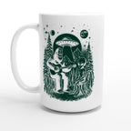 Alien And Bigfoot Play Guitar - White 15oz Ceramic Mug Default Title 15oz Mug Globally Fulfilled Music Sci Fi
