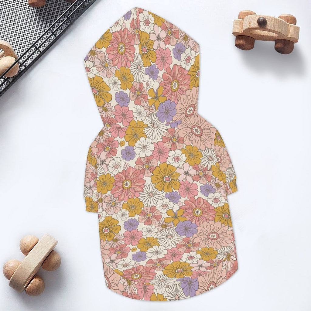 Faded Floral Pet Hoodie (Large Size)