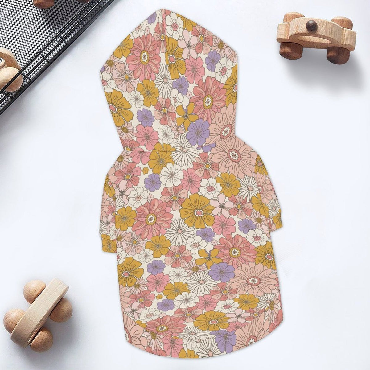 Faded Floral Pet Hoodie (Large Size)