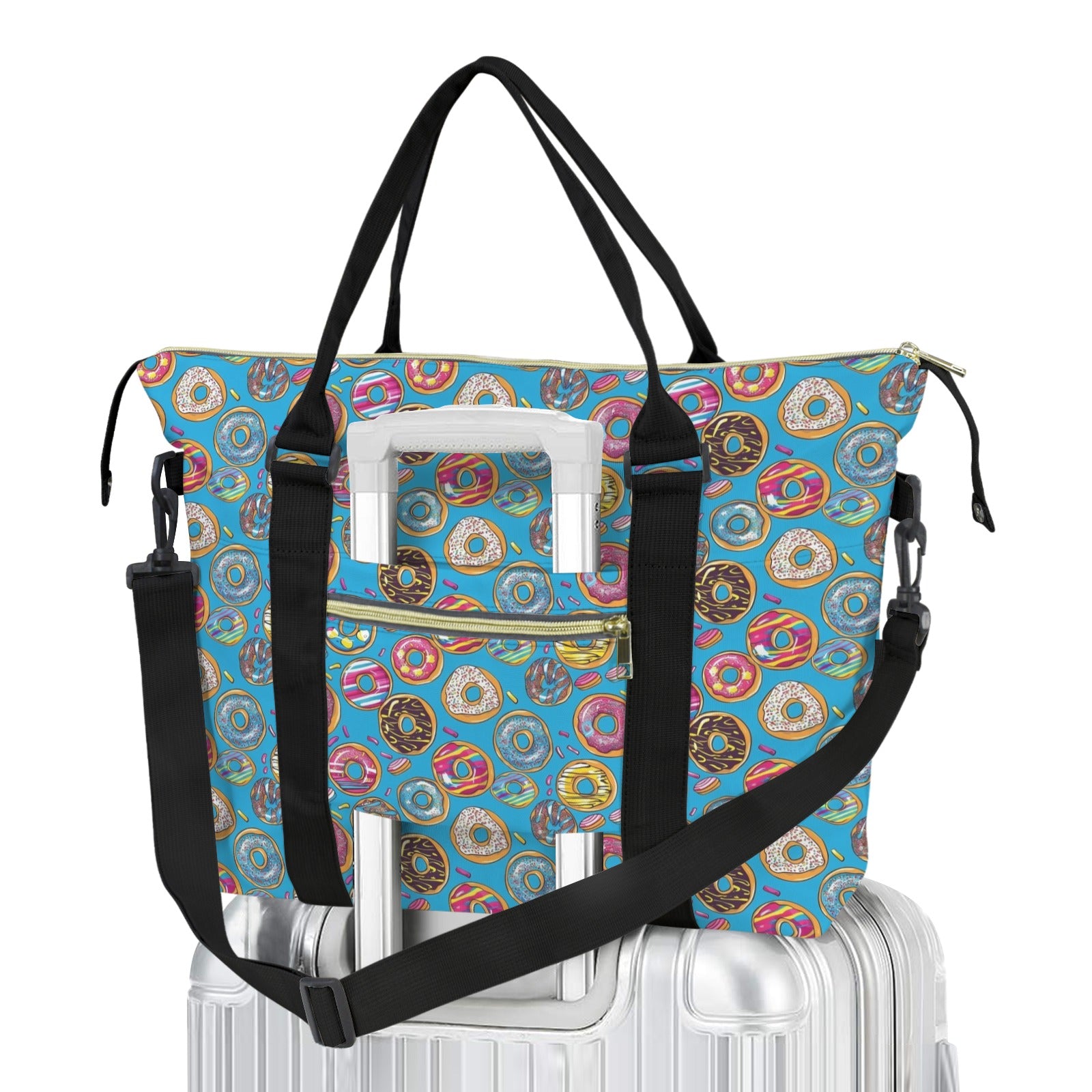 Doughnuts On Blue Duffle Bag-Simple (Model 1715) One Size Duffle Bag-Simple (1715)