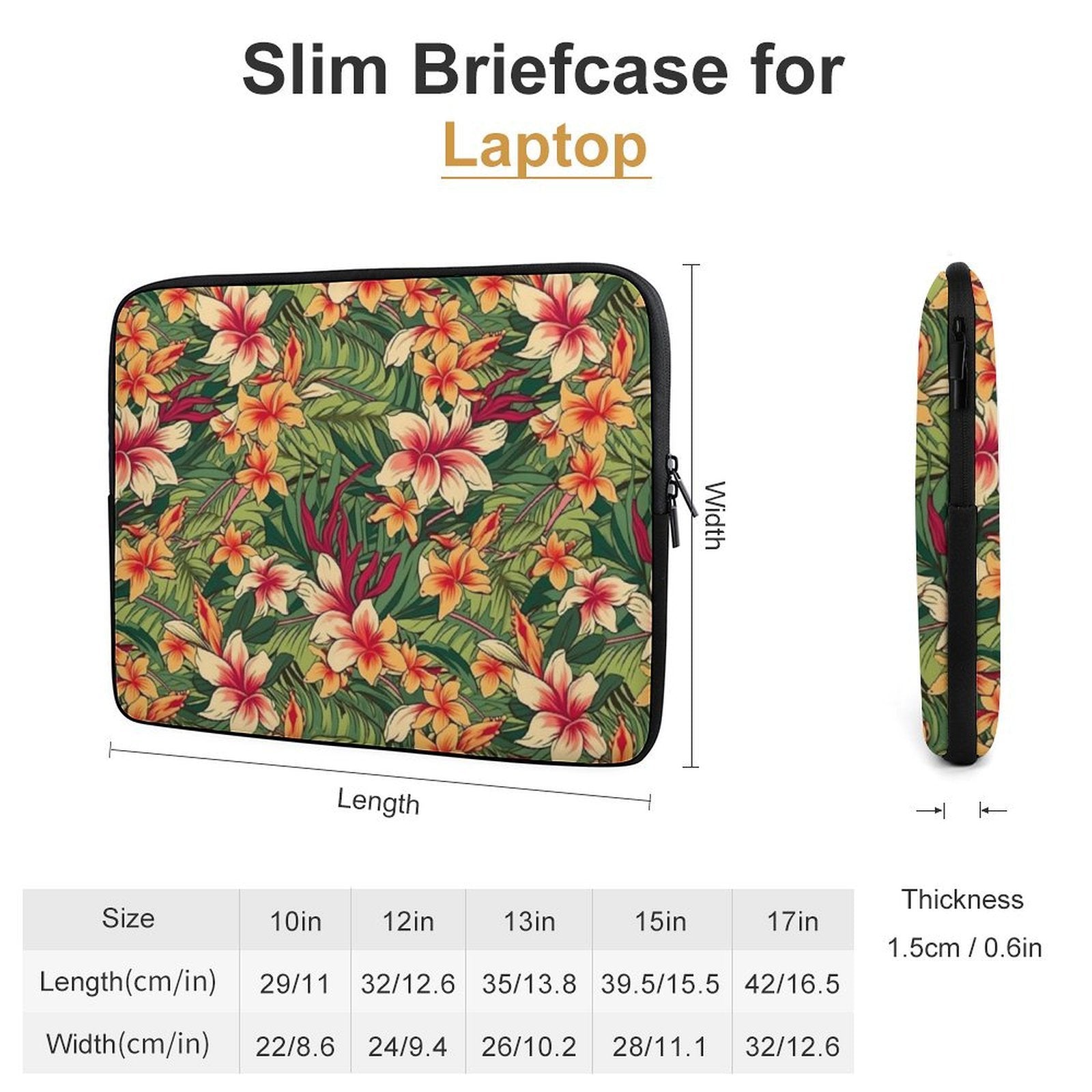 Vintage Hawaiian Floral - Laptop Sleeve (Multiple Sizes)