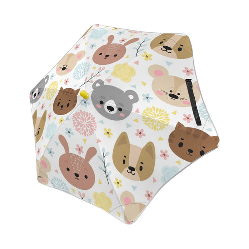Baby Animals Kids Safe Round Corner Umbrella One Size Kids Safe Round Corner Umbrella animal Printed Offshore