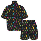 Fun Lightning Women's Windbreaker Short Set Women's Windbreaker Short Set comic Printed Offshore