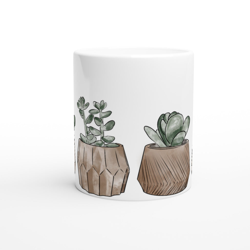 Plants In Pots - White 11oz Ceramic Mug White 11oz Mug Globally Fulfilled Plants