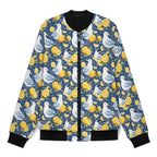 Lemon Seagull Men's Casual Zip‑Up Bomber Jacket