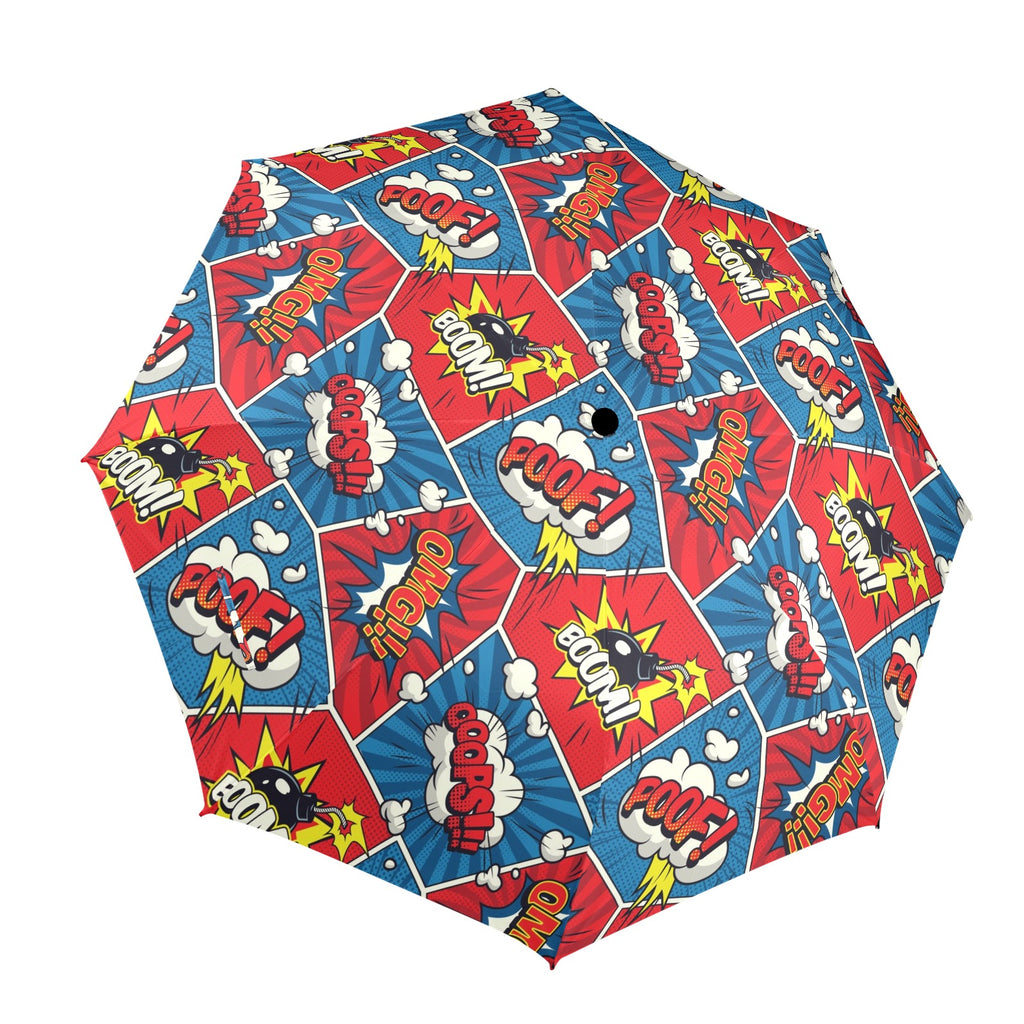 Comic Book Pop - Semi-Automatic Foldable Umbrella (Model U12) One Size Semi-Automatic Foldable Umbrella (U12)