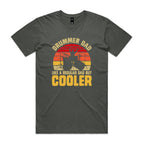 Drummer Dad, Like A Regular Dad But Cooler Men's AS Colour T-shirt Charcoal Mens T-shirt Dad Music Printed In Australia