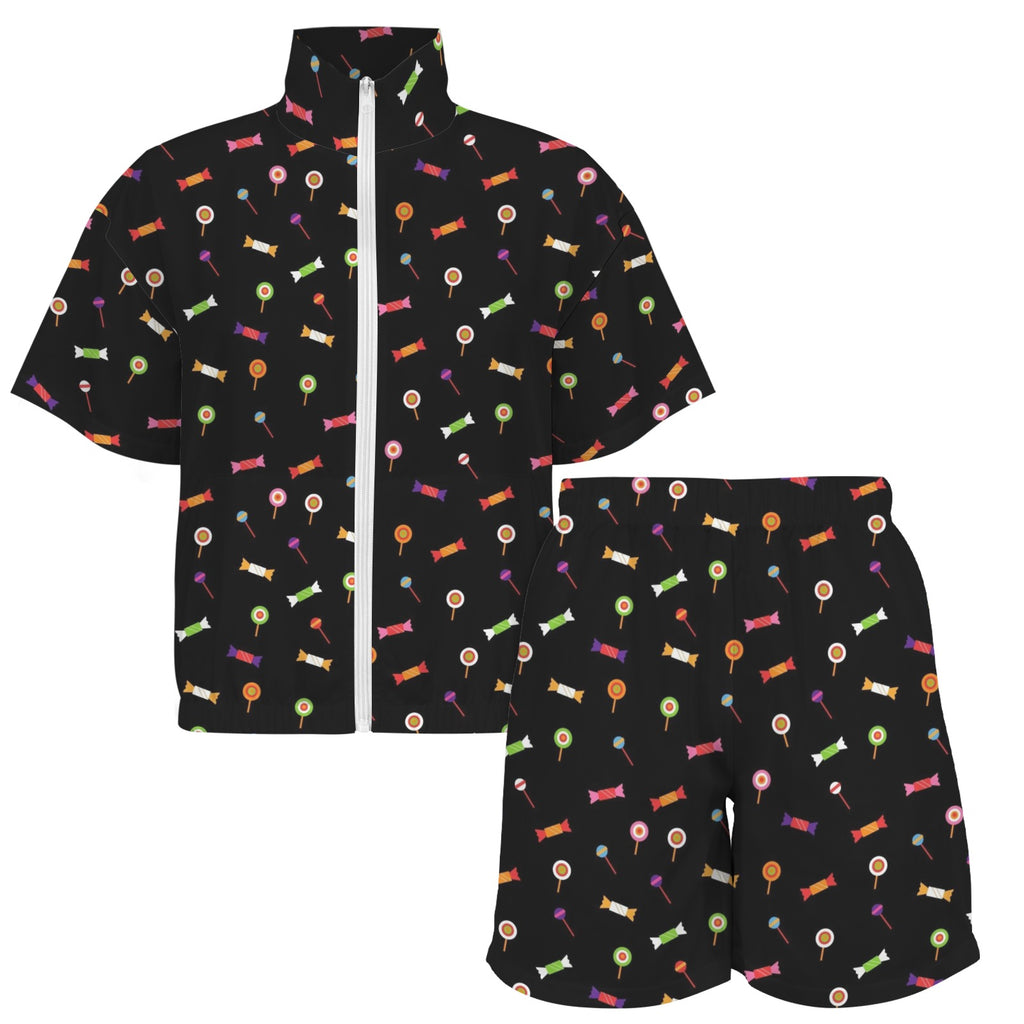 Candy Women's Windbreaker Short Set Women's Windbreaker Short Set Food Printed Offshore