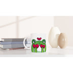 Frog Couple - White 11oz Ceramic Mug White 11oz Mug animal fun Globally Fulfilled love