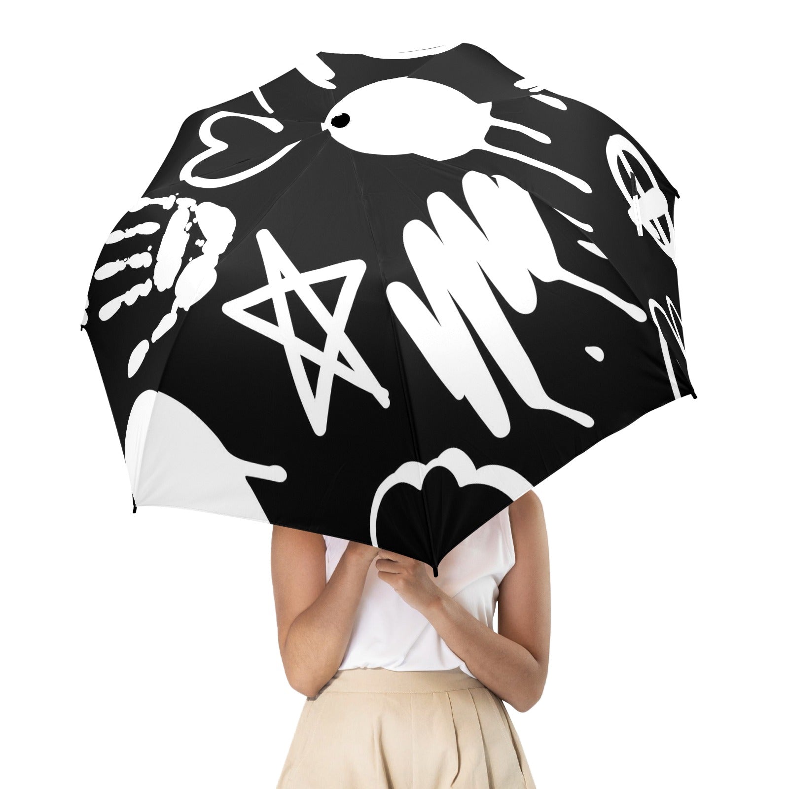 Bold Graffiti - Semi-Automatic Foldable Umbrella (Model U12) Semi-Automatic Foldable Umbrella (U12)
