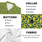 Happy Bananas Men's Short Sleeve Hawaiian Shirt Men's Hawaiian Shirt (New) Food Printed Offshore