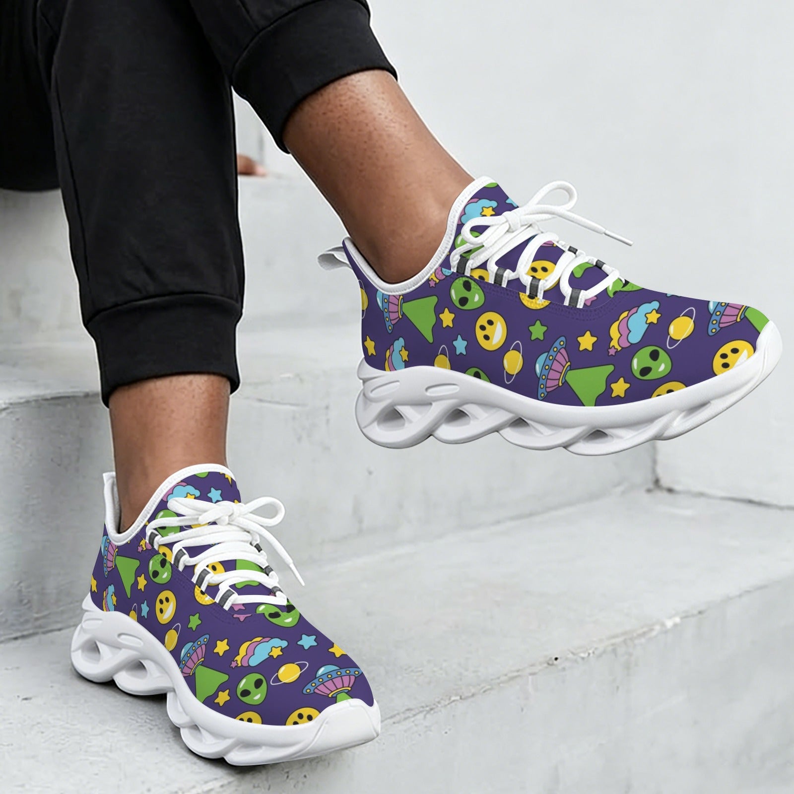 Groovy Alien And UFO Women's Twisted Sole Sneakers