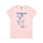 Caffeinista, Caffeine Women's AS Colour T-shirt Pink Womens T-shirt Coffee Printed In Australia