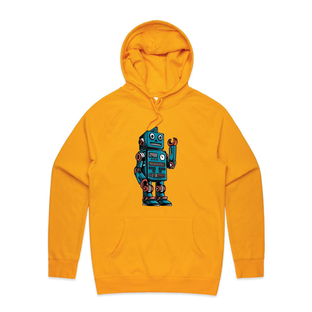 Robot - Mens Hoodie Gold Mens Hoodie Printed In Australia Sci Fi