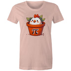 Chicken Pot Pi - Womens T-shirt Pale Pink Womens T-shirt animal Maths Printed In Australia