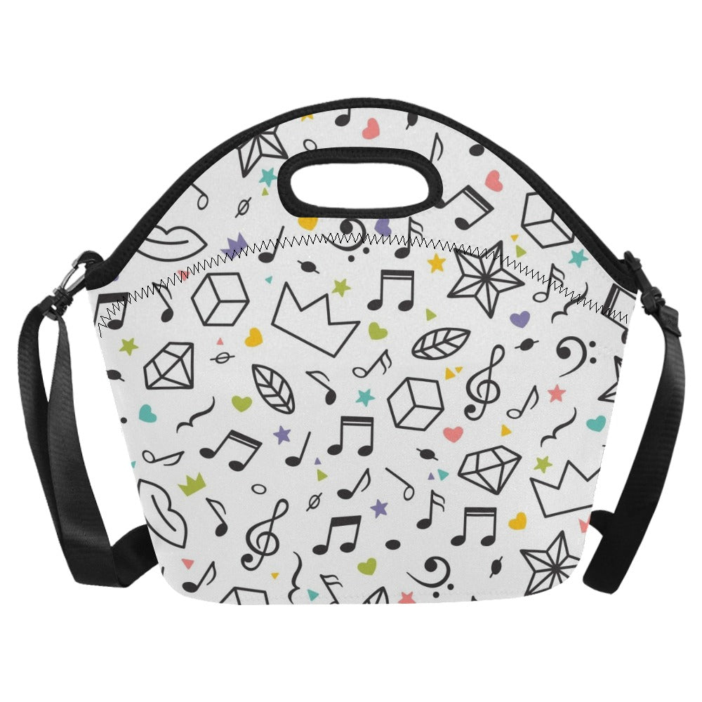 Music Time Neoprene Lunch Bag Neoprene Lunch Bag Music Printed Offshore