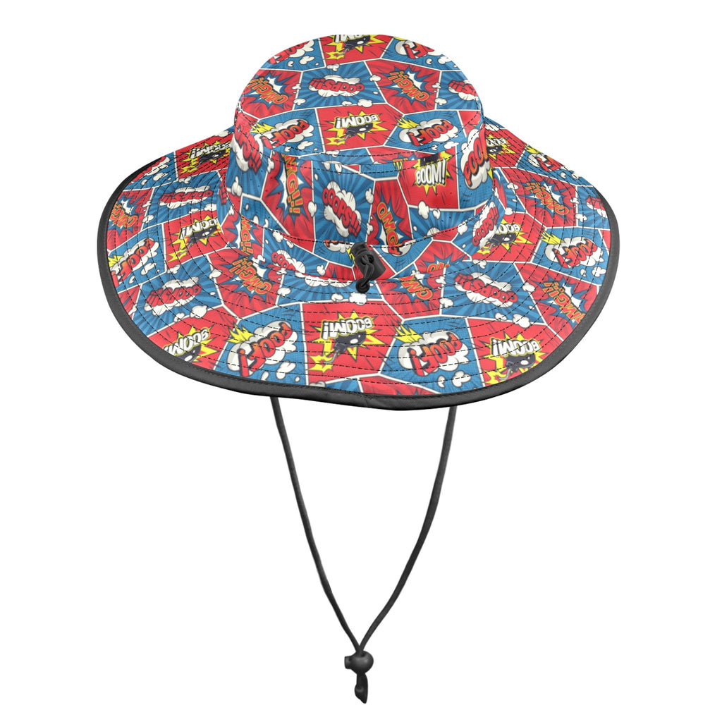 Comic Book Pop Wide Brim Bucket Hat Wide Brim Bucket Hat comic Printed Offshore
