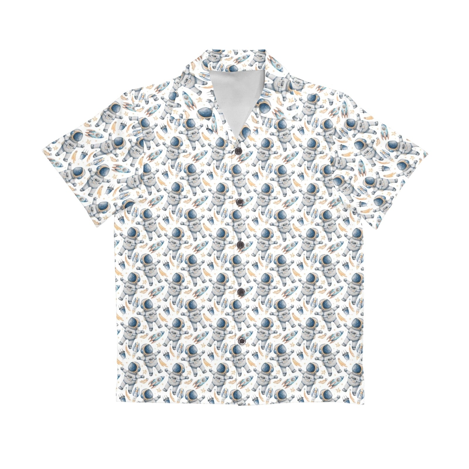 Astronauts And Rocket Ships Senior Kids Hawaiian Shirt