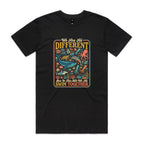 We Are All Different, But We All Swim Together Men's AS Colour T-shirt Black Mens T-shirt animal Ocean Positivity Printed In Australia