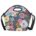 Abstract Floral - Neoprene Lunch Bag One Size Neoprene Lunch Bag Printed Offshore