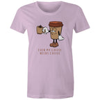 Even My Coffee Needs Coffee - Womens T-shirt Lavender Womens T-shirt Coffee Printed In Australia